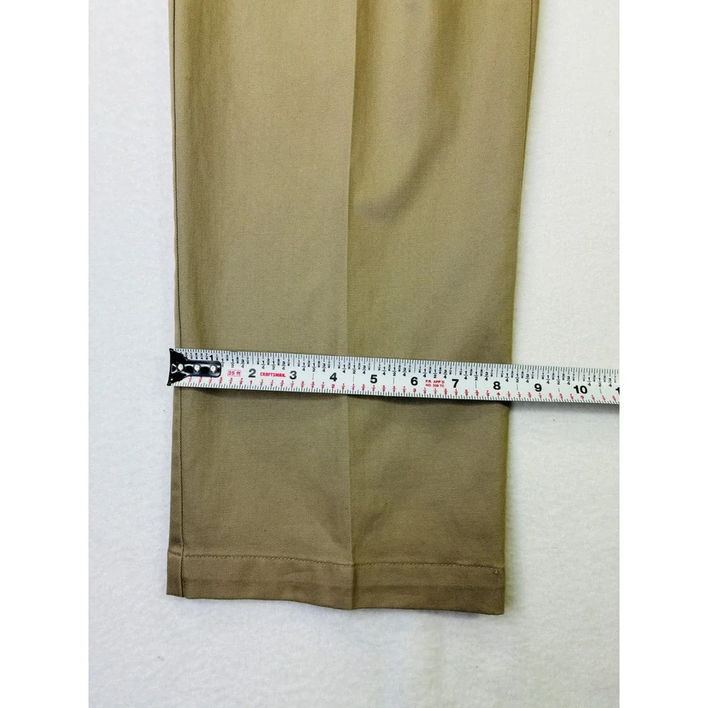 Dockers Khaki Chino Pants Straight Leg Flat Front Casual Dress Tan 34x30